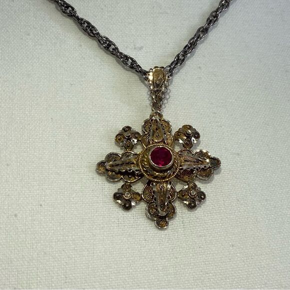 Hand Crafted Jewelry - Sterling Silver Jerusalem Cross Pendant